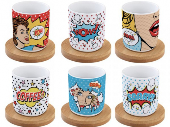 Coffret 6 tasses à café Atmosphère Pop Art