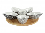 Service apéritif goutte 7 pièces evora en porcelaine