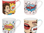 Coffret 4 mugs 30 cL Atmosphère Pop Art