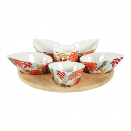 Service apéritif goutte 7 pièces alma en porcelaine