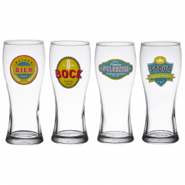 Coffret 4 chopes biere 50 cl deco